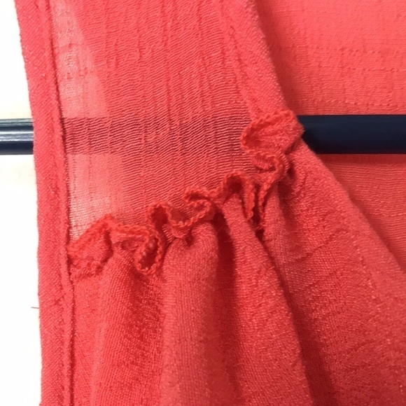 PAPILLON Women’s sleeveless Tunic Top Coral Tiered XL Lightweight Gauzy fabric - Picture 5 of 11